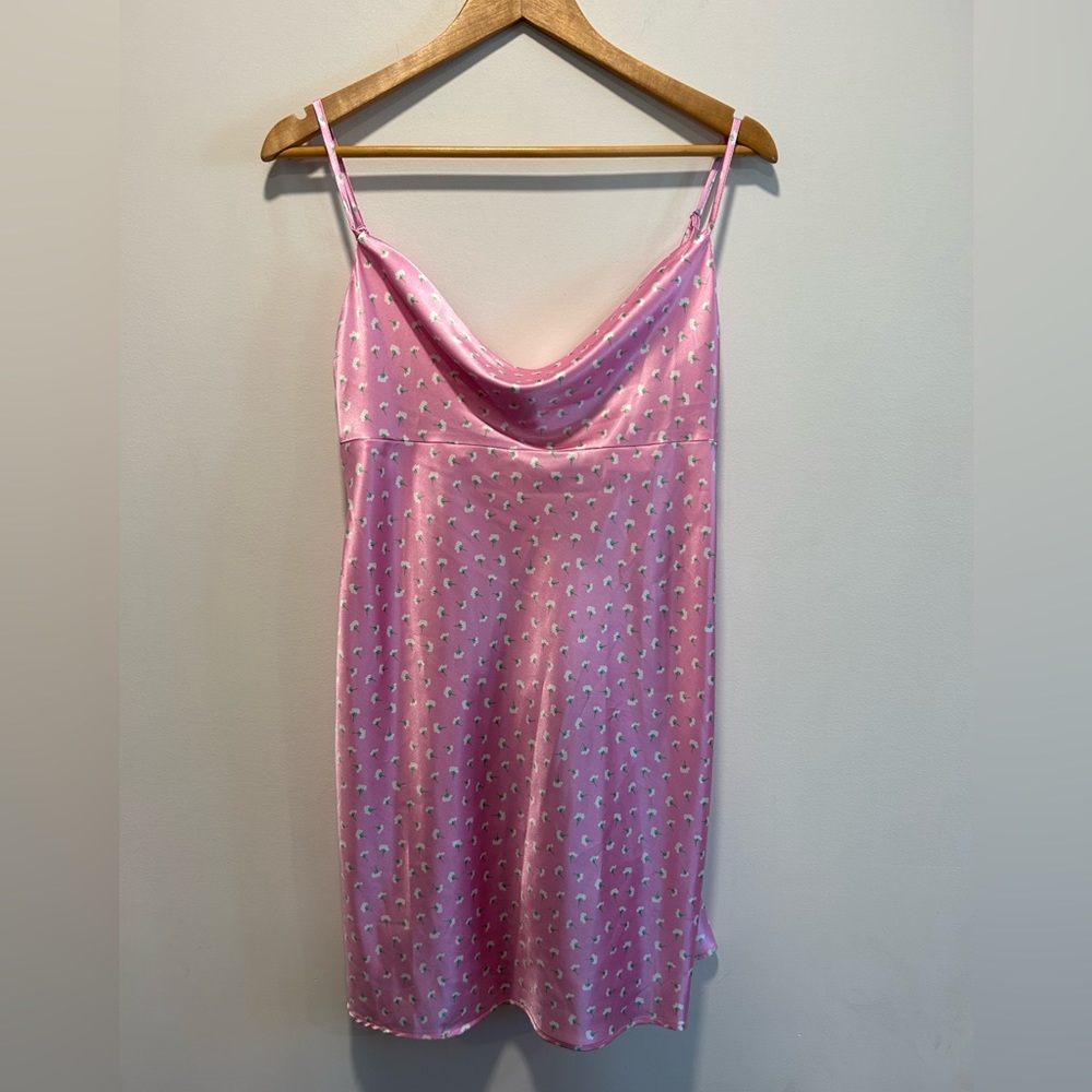 NWT Zara pink ditzy floral slip dress